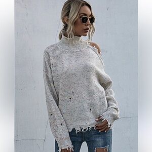 Lightweight one shoulder sweater
